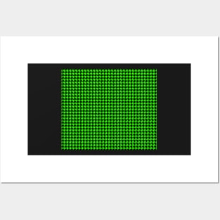 Black and Green Houndstooth Posters and Art